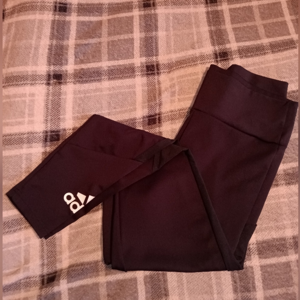ADIDAS AeroReady Women's Black Mesh Panel Athletic Leggings Size XL - LIKE NEW!! - Picture 4 of 13